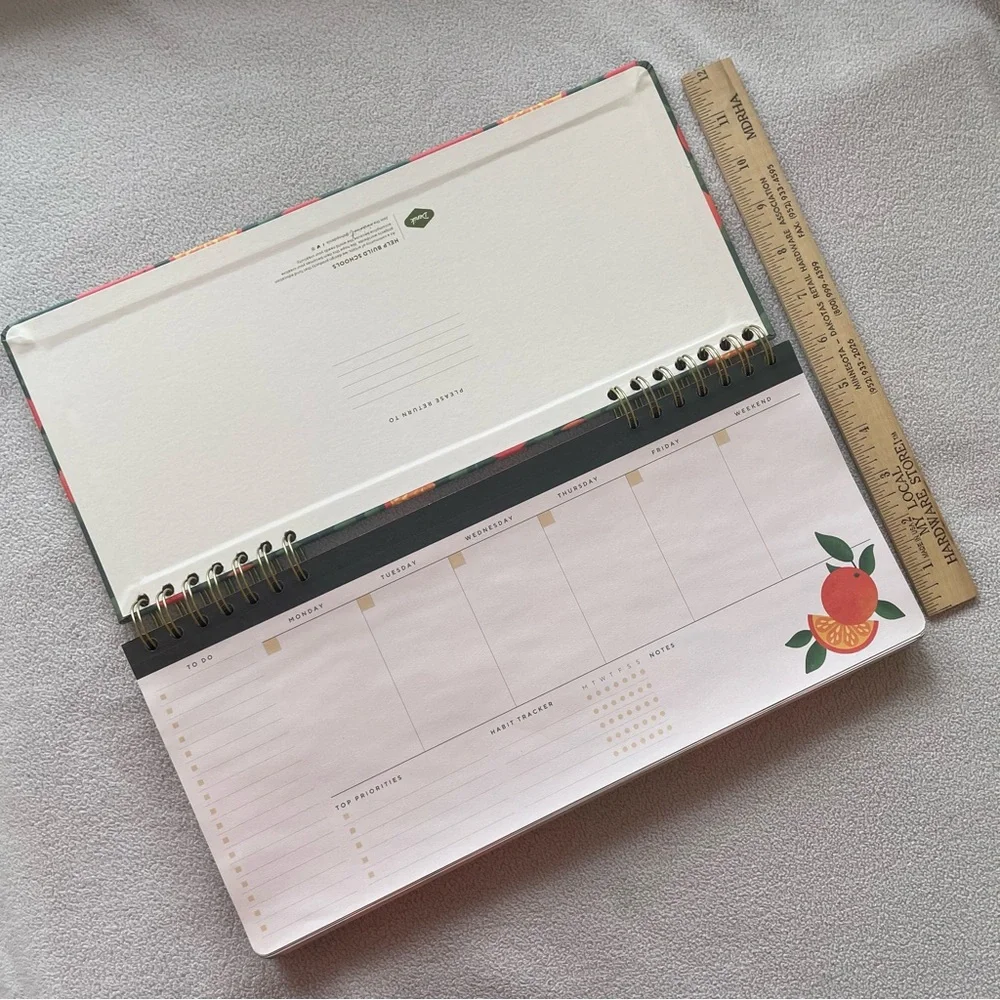 NWOT Citrus Themed Weekly Planner, 2 yrs/104 weeks